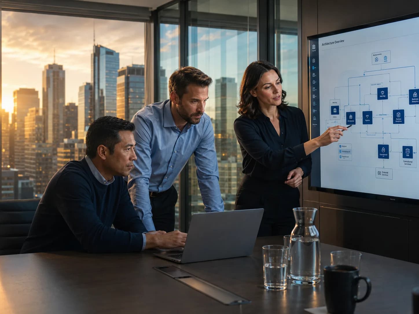 Leadership team evaluating AI production readiness