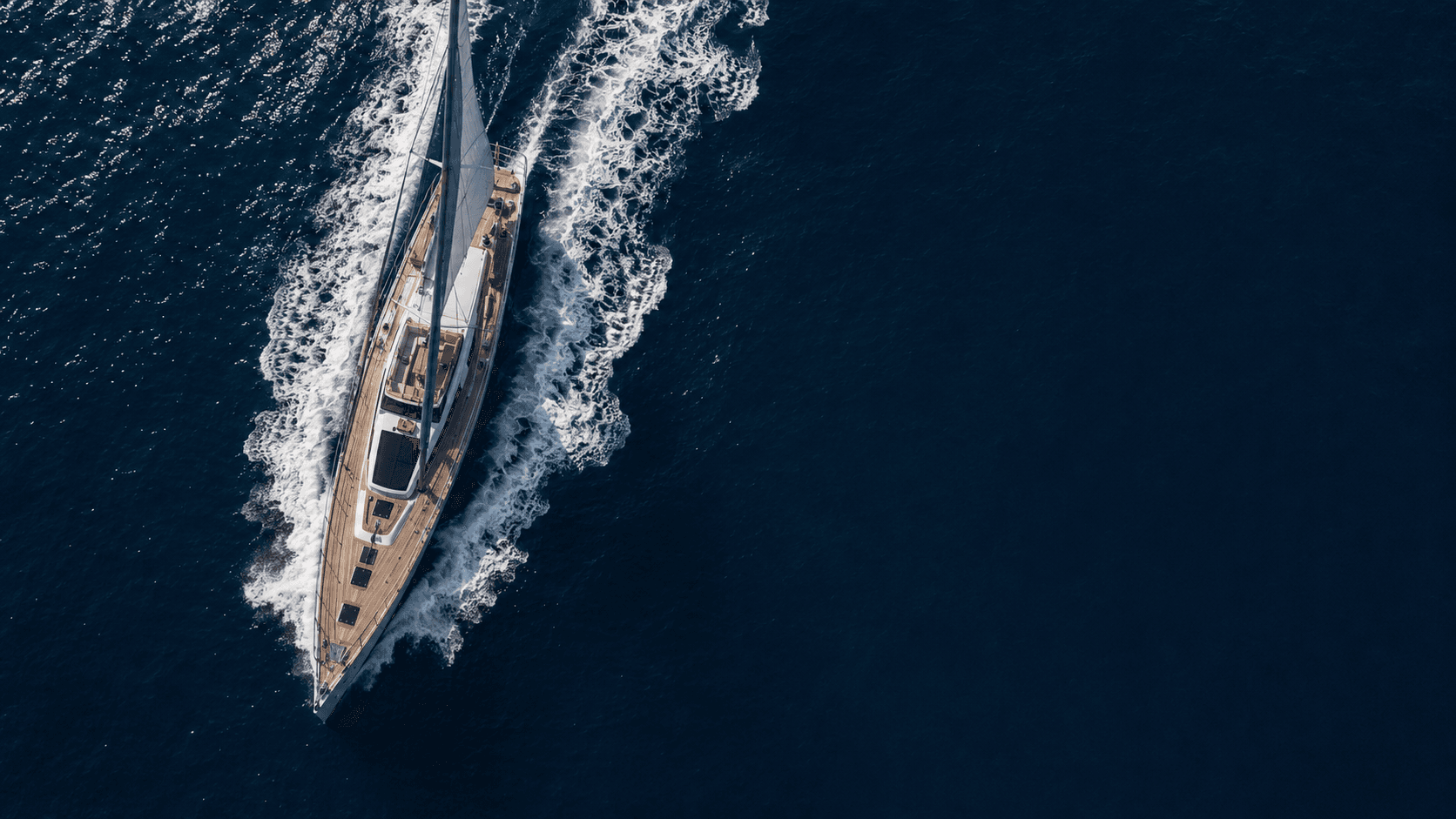 Sailing yacht viewed from above