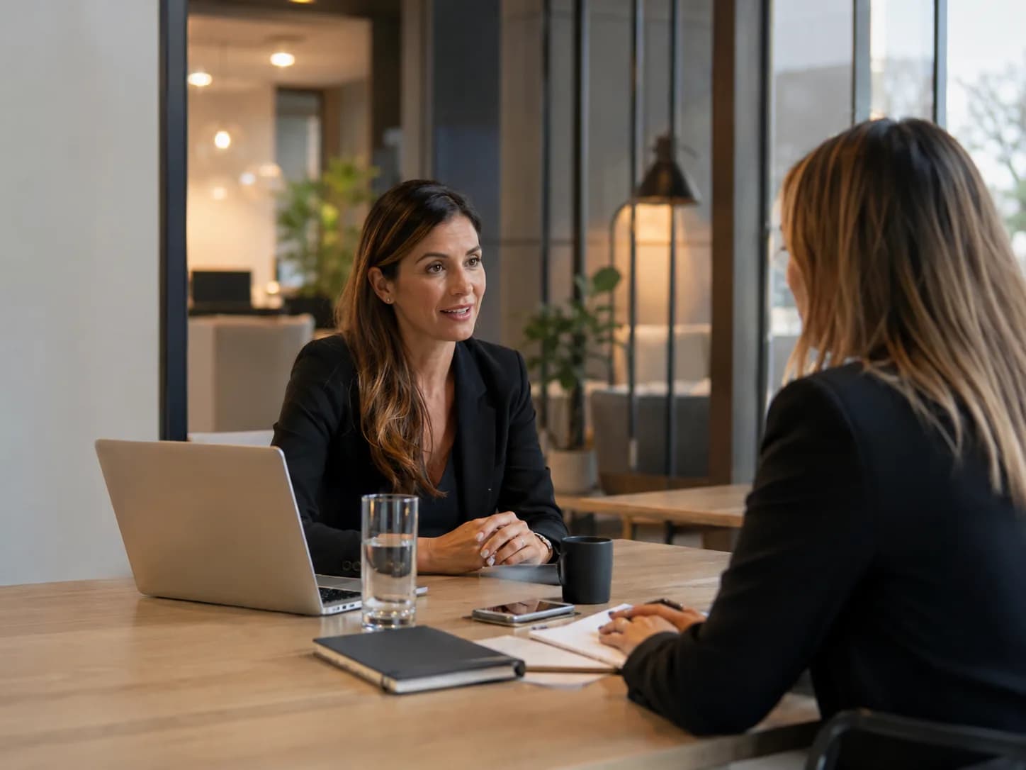 Professional discussion in a modern office