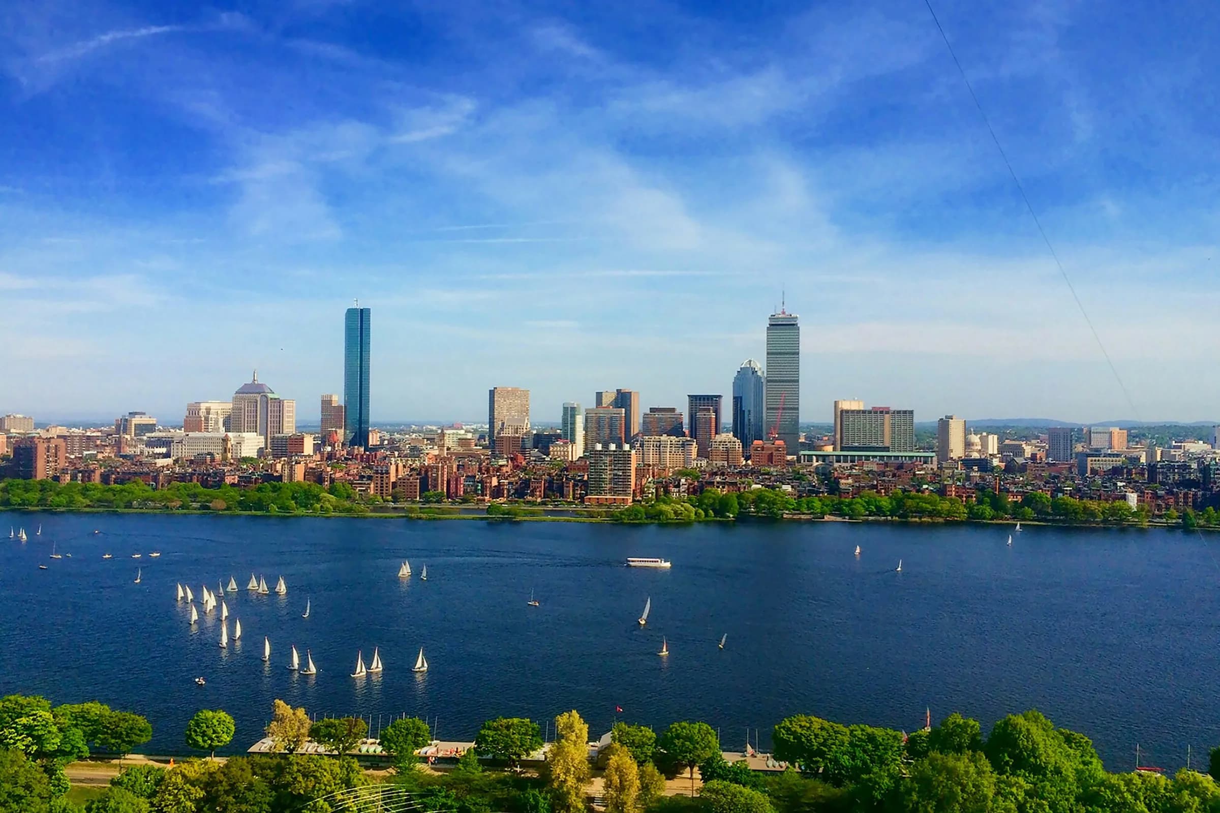 Boston harbour at dusk